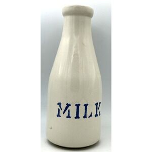Vtg Milk Bottle Jug Roseville Ohio Stoneware Friendship Pottery??‎ USA Farmhouse